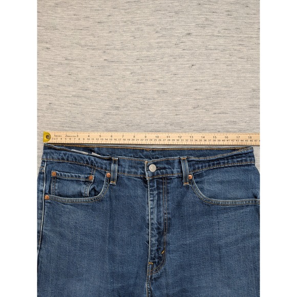 Levi's 505 Jeans Regular Fit Dark Wash Denim Everyday Casual Mens 36x28.5 - Picture 5 of 9
